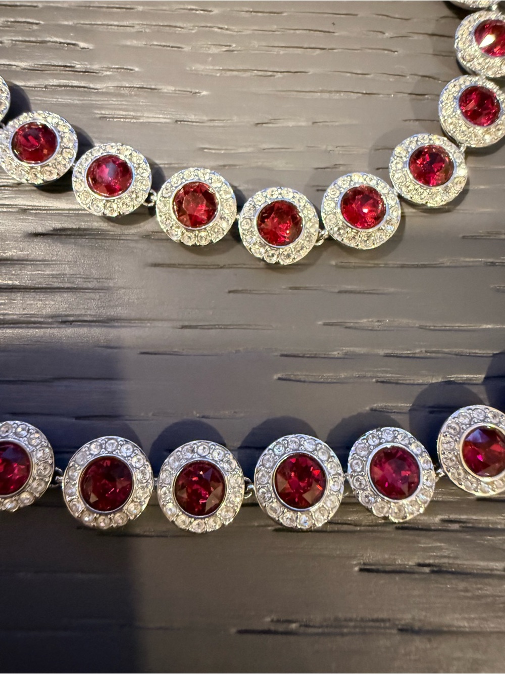 Swarovski Angelic Collection Silver Necklace with Red and Clear Crystals - Picture 4 of 11
